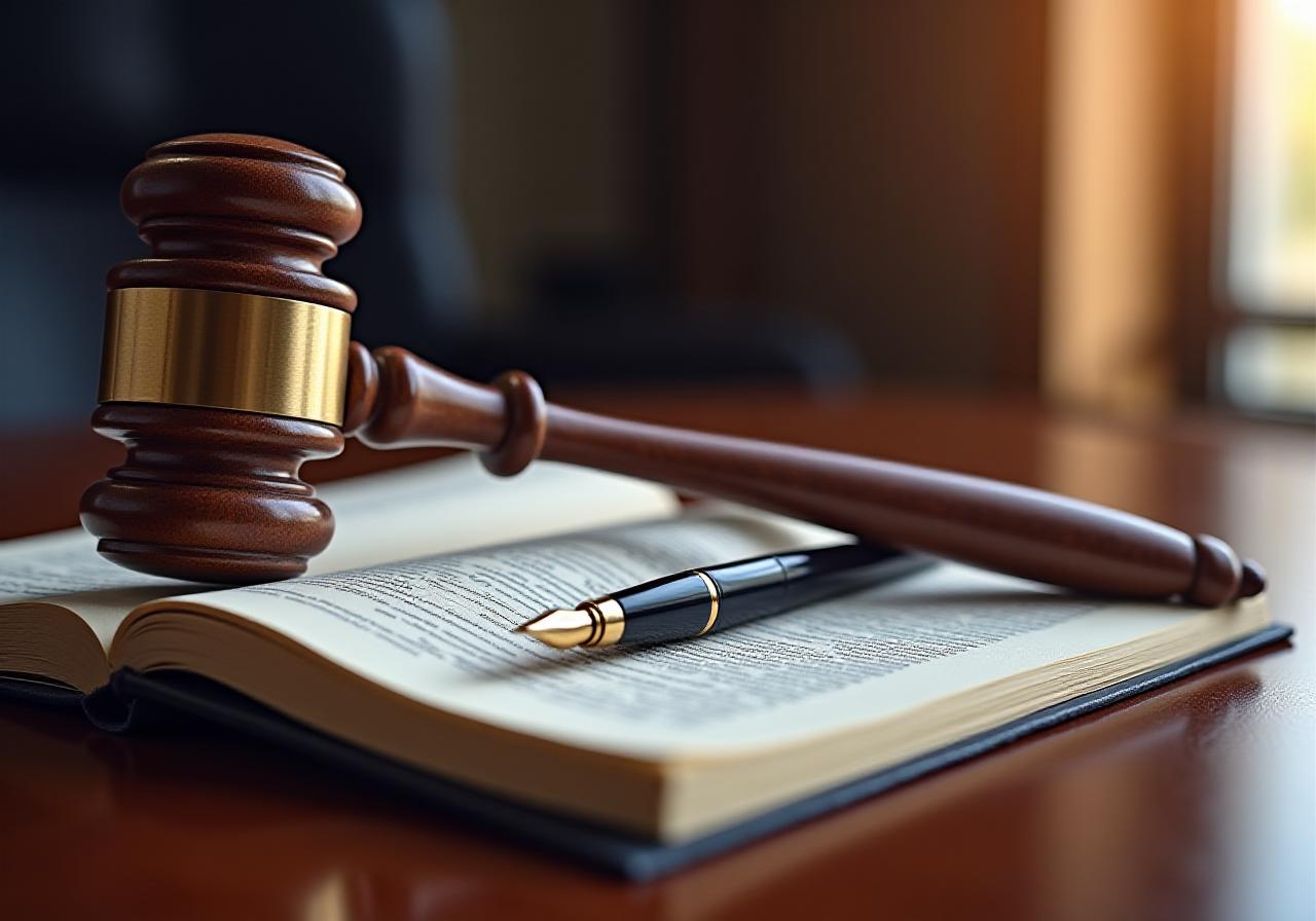 Legal compliance documents and scale of justice